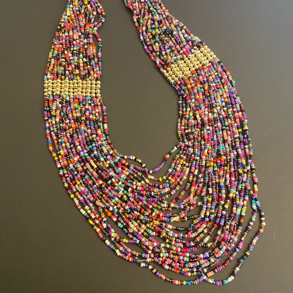 Handmade necklace rice beads